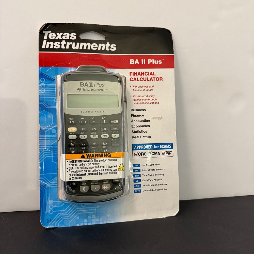 Texas Instruments BA II Plus Financial Calculator Business Analyst CFA Approved